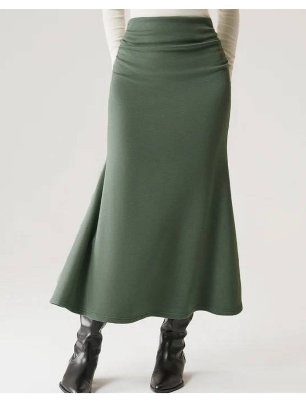 NWT OGL MaxWarm Mermaid Maxi Skirt Green Thermal Brushed Rib Small
